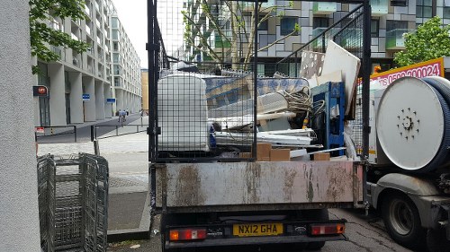 Recycling bins and separated waste materials in Muswellhill